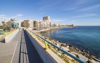 Torrevieja, Spain - December 31, 2015: People enjoying a sunny end of the year in one of Spains most popular tourist resorts