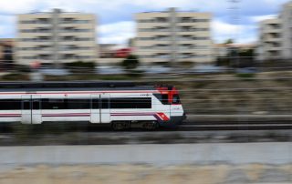 Train to Barcelona panning shot