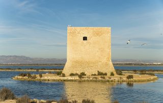 Old  watchtower on the Mediterranean coast, Costa Blanca,  Spain