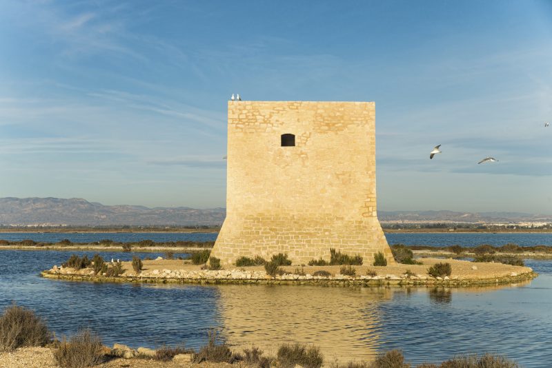 Old  watchtower on the Mediterranean coast, Costa Blanca,  Spain